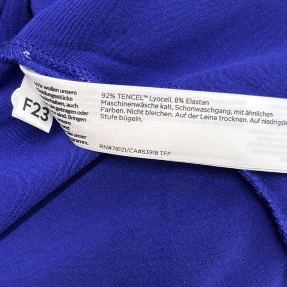 Eileen Fisher Cobalt Blue TENCEL Shift Tunic Dress Size Small Front Pockets NWOT - Picture 5 of 6